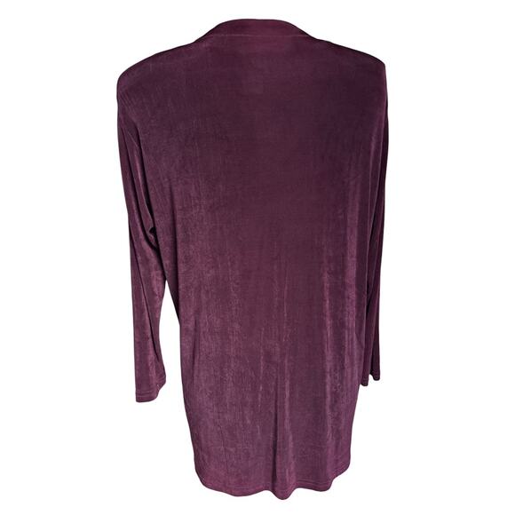 Jostar Vintage Medium Travelers Purple Slinky Long Lone Button Up‎ Cardigan Top - Picture 2 of 5